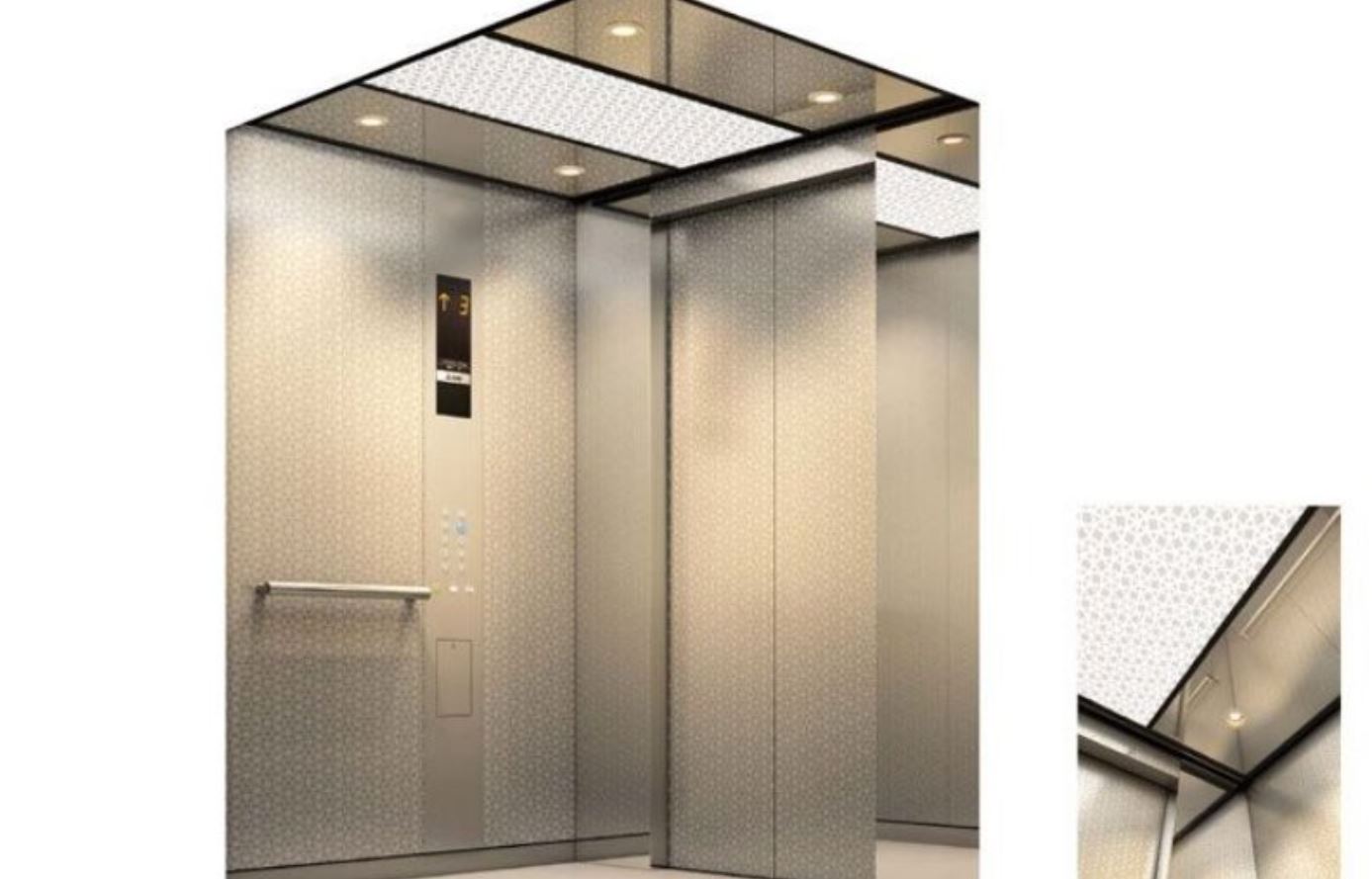 Nội thất cabin thang máy Mitsubishi Nexiez-MRL sang trọng và hiện đại