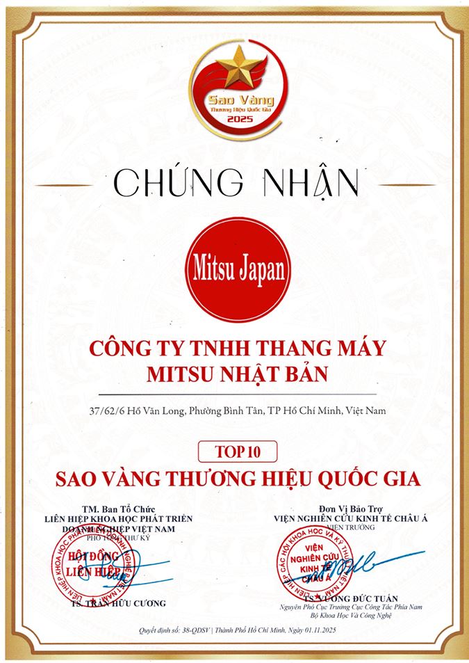 Giấy chứng nhận thương hiệu sao vàng Quốc gia 2025