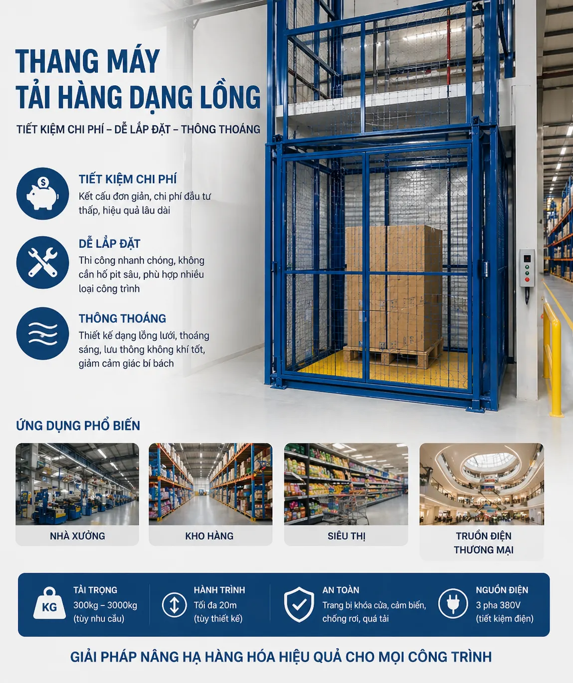 Thang máy tải hàng dạng lồng