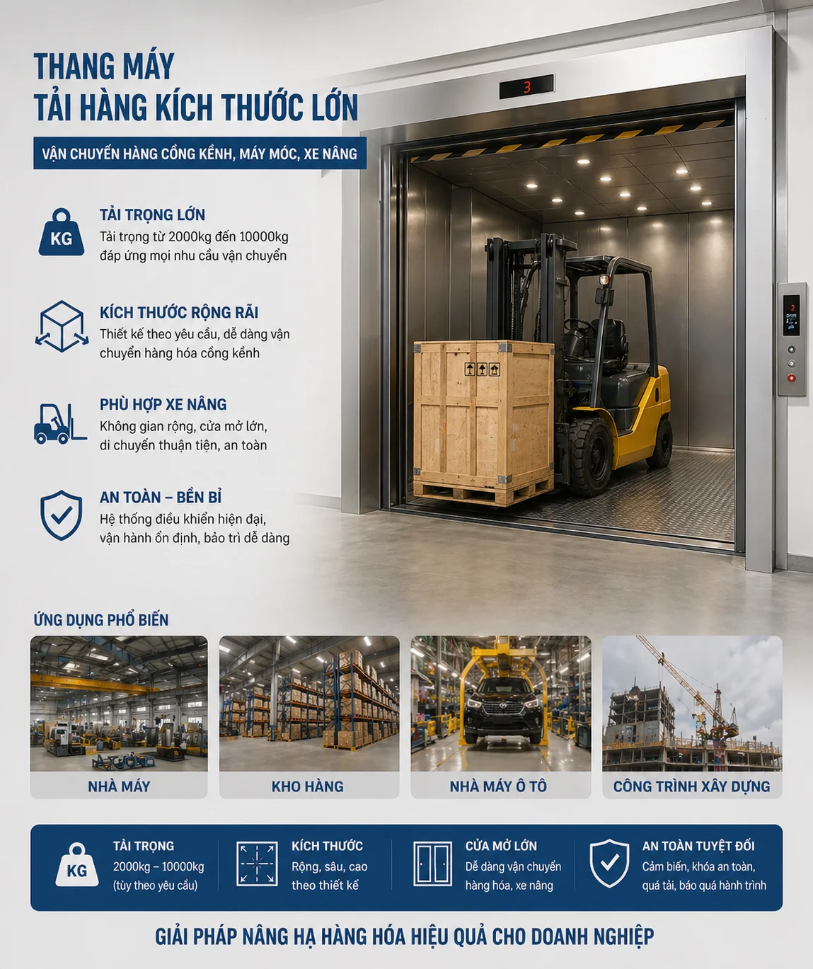 Thang máy tải hàng kích thước lớn